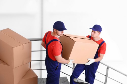Staff sorting cardboard and recyclable materials at Selfstorage Streatham