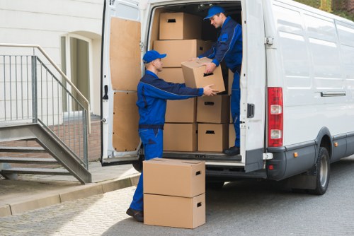 Careful loading of boxes and furniture for a local removal