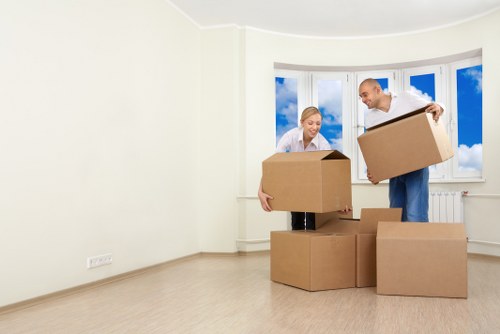 Preparing office equipment and labels before a Streatham workplace relocation
