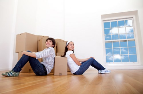 Stacked household items stored safely inside a unit